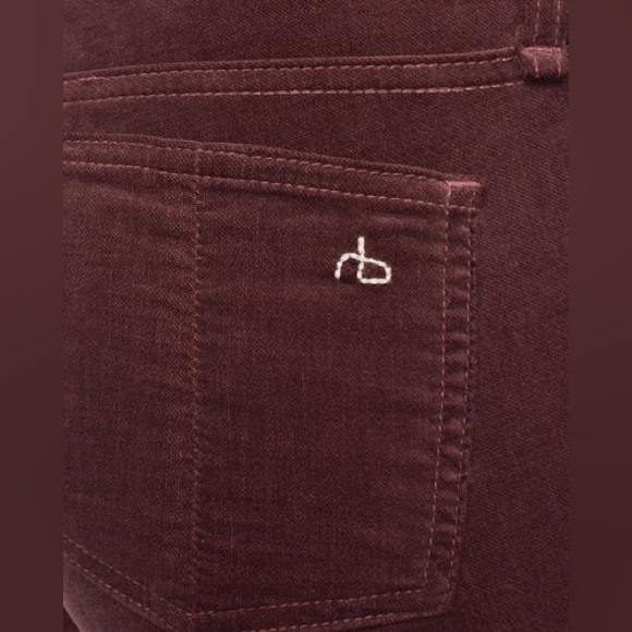rag & bone Skinny Jeans in Burgundy Velvet Size 26 Revolve Vamp Low Rise Y2K - Picture 3 of 16